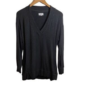 Lou & Grey Signature Soft V-Neck Tunic Dark Grey Womens Sz M